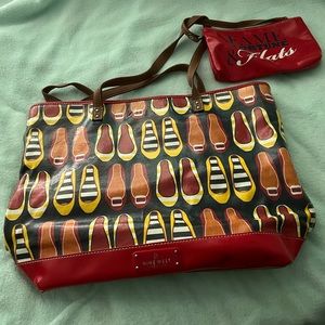 Vintage Nine West “Flats” Purse with Attached Interior Bag